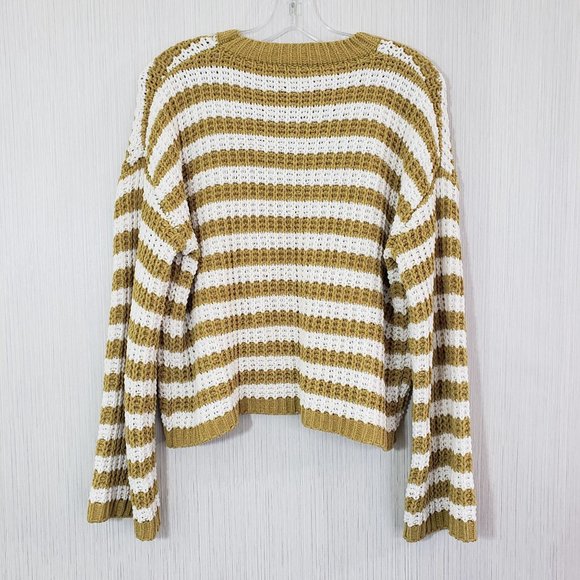 Adora super soft open knit striped slightly cropped sweater with wide sl… - Picture 3 of 7
